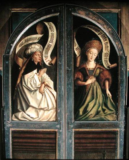 Wikoo.org - موسوعة الفنون الجميلة - اللوحة، العمل الفني Hubert Van Eyck - The Ghent Altarpiece, The Erythrean Sibyl And The Cumaean Sibyl