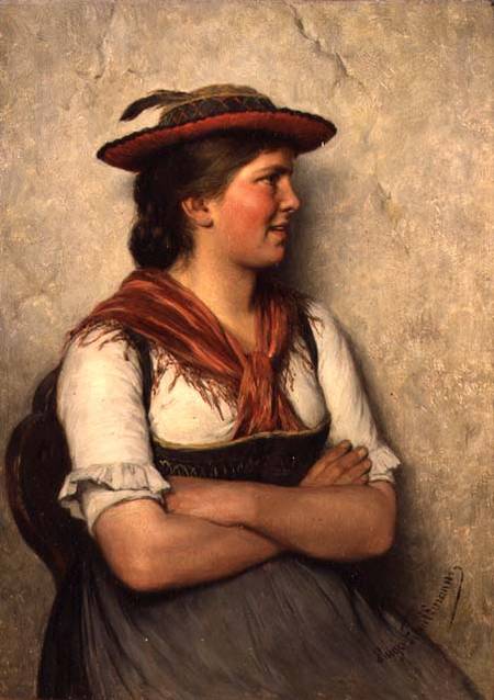 WikiOO.org - Encyclopedia of Fine Arts - Maalaus, taideteos Hugo Wilhelm Kauffmann - A Peasant Girl