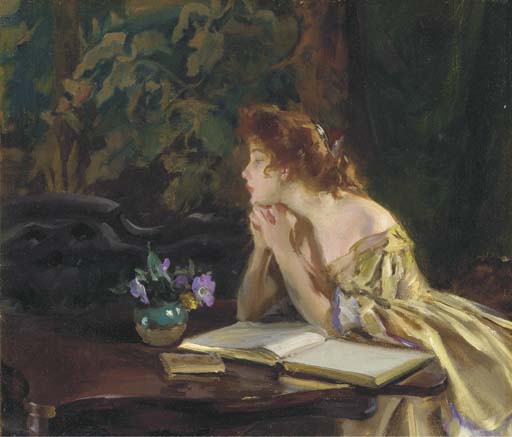 Wikioo.org - The Encyclopedia of Fine Arts - Painting, Artwork by Irving Ramsey Wiles - Idle Moments