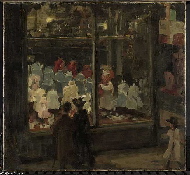 WikiOO.org - Encyclopedia of Fine Arts - Maleri, Artwork Isaac Lazarus Israels - A Shop Window