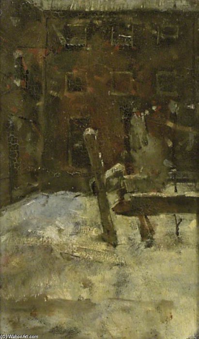 Wikioo.org - Bách khoa toàn thư về mỹ thuật - Vẽ tranh, Tác phẩm nghệ thuật Isaac Lazarus Israels - Barrack Yard In Winter