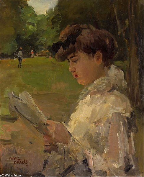 Wikioo.org - The Encyclopedia of Fine Arts - Painting, Artwork by Isaac Lazarus Israels - Girl Reading