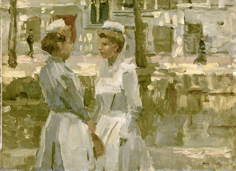 Wikioo.org - The Encyclopedia of Fine Arts - Painting, Artwork by Isaac Lazarus Israels - Maids From Amsterdam