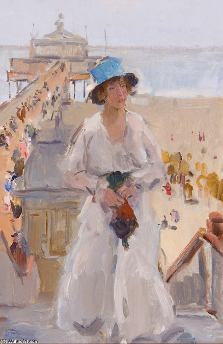 Wikioo.org - The Encyclopedia of Fine Arts - Painting, Artwork by Isaac Lazarus Israels - On The Boulevard Of Scheveningen