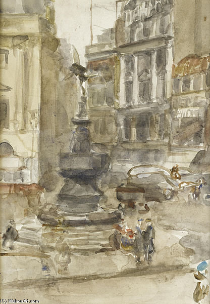 WikiOO.org - אנציקלופדיה לאמנויות יפות - ציור, יצירות אמנות Isaac Lazarus Israels - Piccadilly Circus