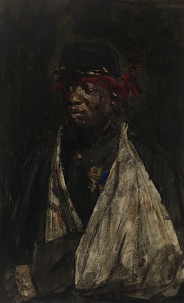 Wikioo.org - The Encyclopedia of Fine Arts - Painting, Artwork by Isaac Lazarus Israels - Portrait Of The Wounded Knil-soldier Kees Pop