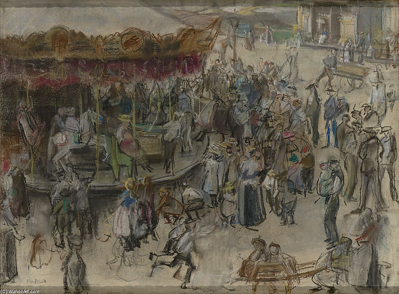 Wikioo.org - The Encyclopedia of Fine Arts - Painting, Artwork by Isaac Lazarus Israels - The Fair In Amsterdam