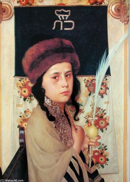 Wikioo.org - The Encyclopedia of Fine Arts - Painting, Artwork by Isidor Kaufmann - Child With Lulav