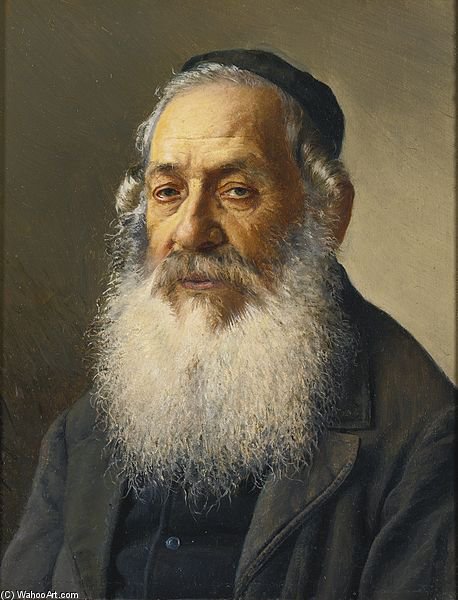 Wikioo.org – La Enciclopedia de las Bellas Artes - Pintura, Obras de arte de Isidor Kaufmann - Retrato de un rabino -