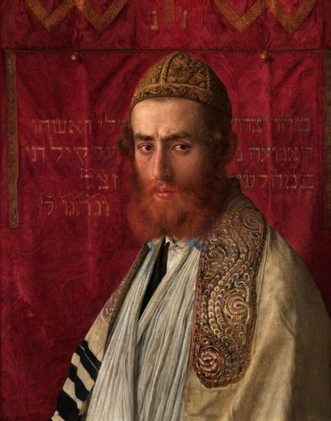 Wikioo.org - The Encyclopedia of Fine Arts - Painting, Artwork by Isidor Kaufmann - Portrait Of A Rabbi Wearing A Kittel And Tallith