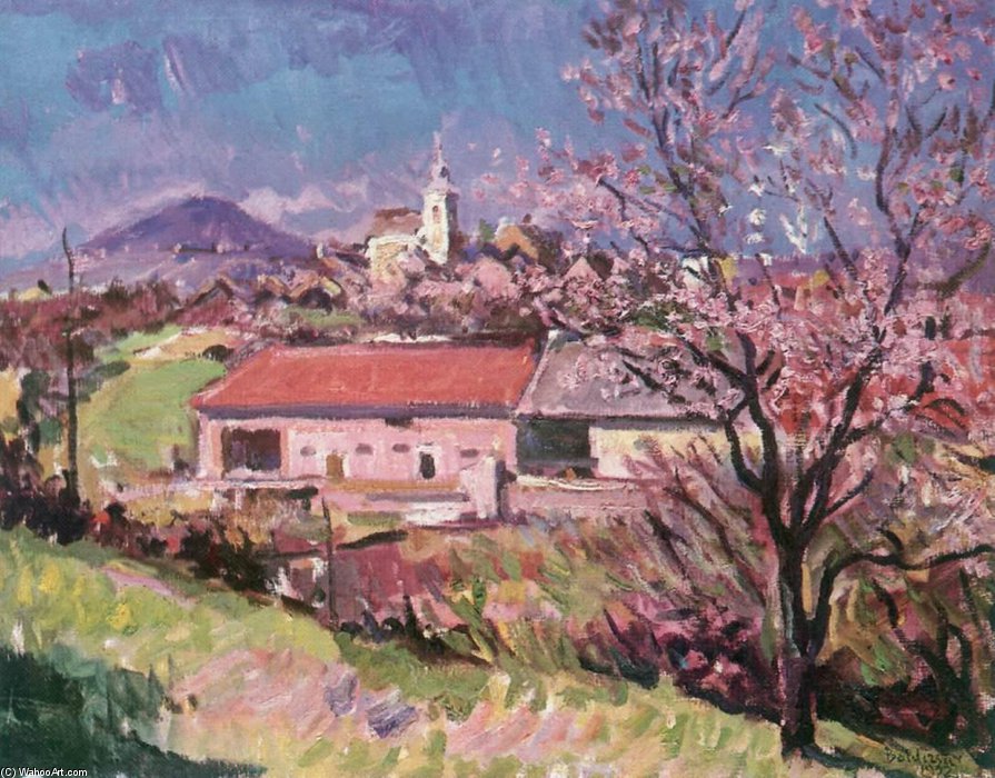 Wikioo.org – L'Enciclopedia delle Belle Arti - Pittura, Opere di Istvan Boldizsar - villaggio veduta a zánka