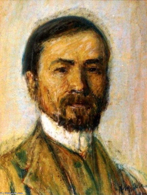 Wikioo.org - The Encyclopedia of Fine Arts - Painting, Artwork by Istvan Nagy - Moustached, Bearded Self-portrait