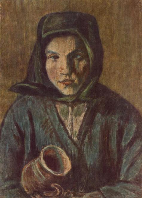 Wikioo.org - สารานุกรมวิจิตรศิลป์ - จิตรกรรม Istvan Nagy - Peasant Girl With Milk-jug