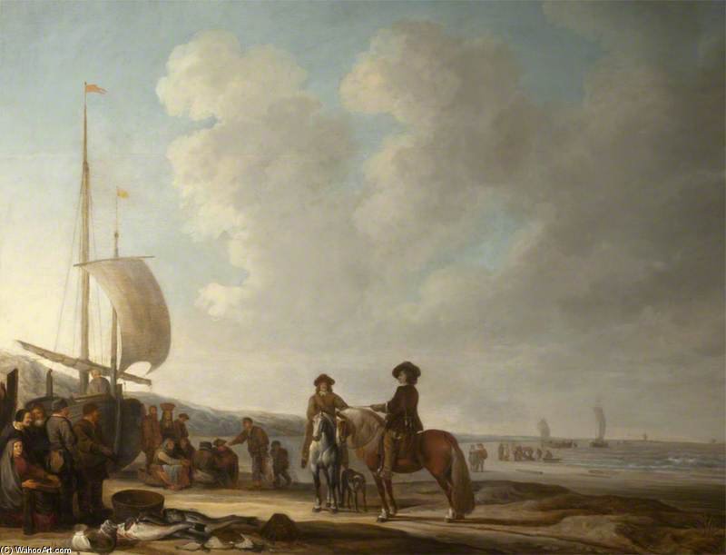 WikiOO.org - Енциклопедія образотворчого мистецтва - Живопис, Картини
 Jacob Esselens - The Beach At Katwijk, South Holland, Netherlands