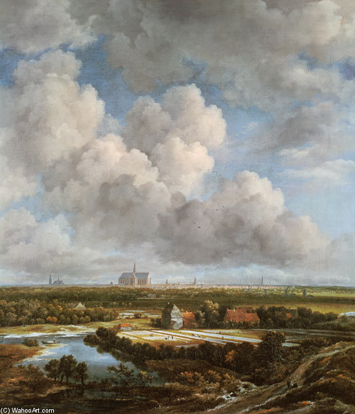 WikiOO.org - Encyclopedia of Fine Arts - Maalaus, taideteos Jacob Isaakszoon Van Ruisdael (Ruysdael) - Bleaching Ground In The Countryside Near Haarlem