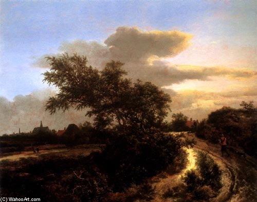 WikiOO.org - Encyclopedia of Fine Arts - Maleri, Artwork Jacob Isaakszoon Van Ruisdael (Ruysdael) - Dune Countryside At Haarlem