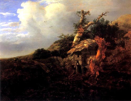 Wikioo.org – L'Enciclopedia delle Belle Arti - Pittura, Opere di Jacob Isaakszoon Van Ruisdael (Ruysdael) - Duna paesaggio mediante capanna