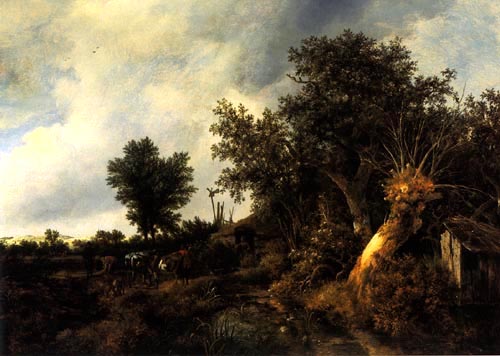 Wikioo.org – La Enciclopedia de las Bellas Artes - Pintura, Obras de arte de Jacob Isaakszoon Van Ruisdael (Ruysdael) - Paisaje con Hu