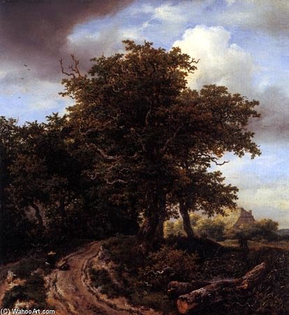 Wikioo.org - The Encyclopedia of Fine Arts - Painting, Artwork by Jacob Isaakszoon Van Ruisdael (Ruysdael) - Way With Hikers