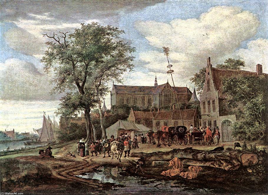 Wikioo.org - The Encyclopedia of Fine Arts - Painting, Artwork by Jacob Salomonsz Ruysdael - Tavern With May Tree