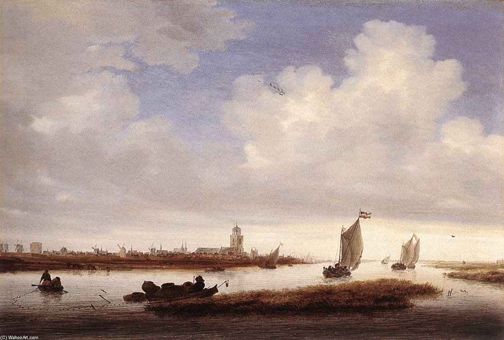 WikiOO.org - Encyclopedia of Fine Arts - Malba, Artwork Jacob Salomonsz Ruysdael - View Of Deventer Seen From The North-west