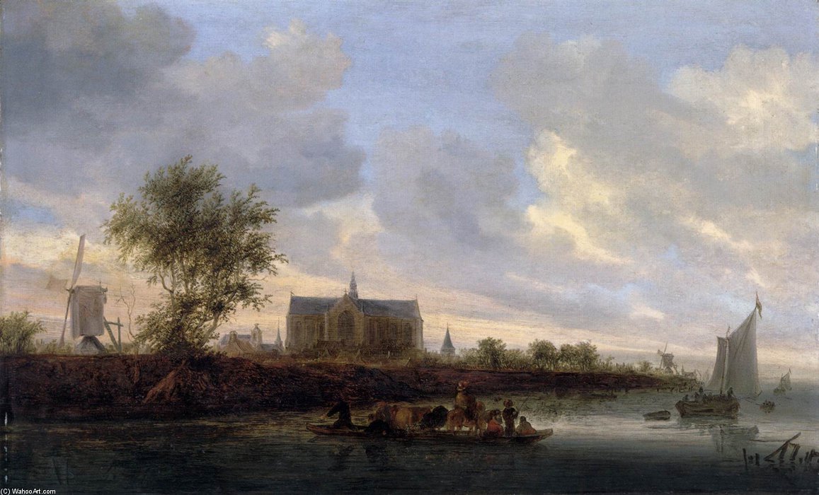 WikiOO.org - 백과 사전 - 회화, 삽화 Jacob Salomonsz Ruysdael - View Of The Town Of Alkmaar