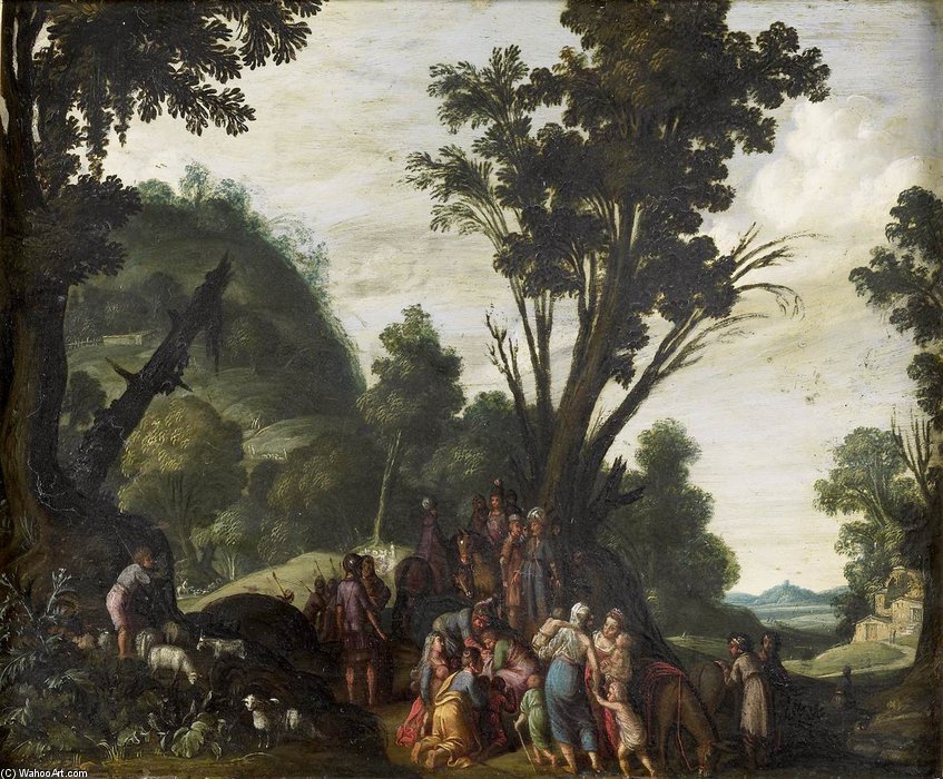 Wikioo.org - The Encyclopedia of Fine Arts - Painting, Artwork by Jacob Symonsz Pynas - Meeting Of Jacob And Esau