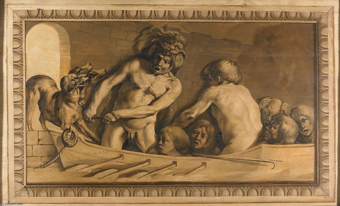 WikiOO.org - Енциклопедия за изящни изкуства - Живопис, Произведения на изкуството Jacob Van Campen - Hercules Retrieving Cerberus From The Underworld