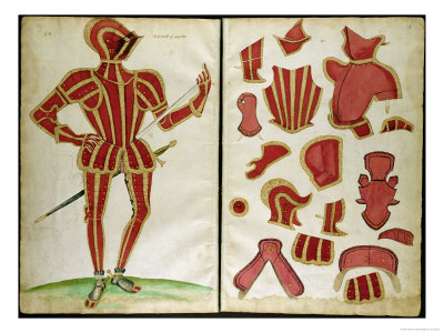 Wikioo.org - The Encyclopedia of Fine Arts - Painting, Artwork by Jacobe Halder - Halder Suit Of Armour For The Earl Of Leicester From An Elizabethan Armourer S Album