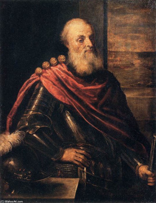 Wikioo.org - The Encyclopedia of Fine Arts - Painting, Artwork by Palma Giovane - Portrait Of Vincenzo Cappello