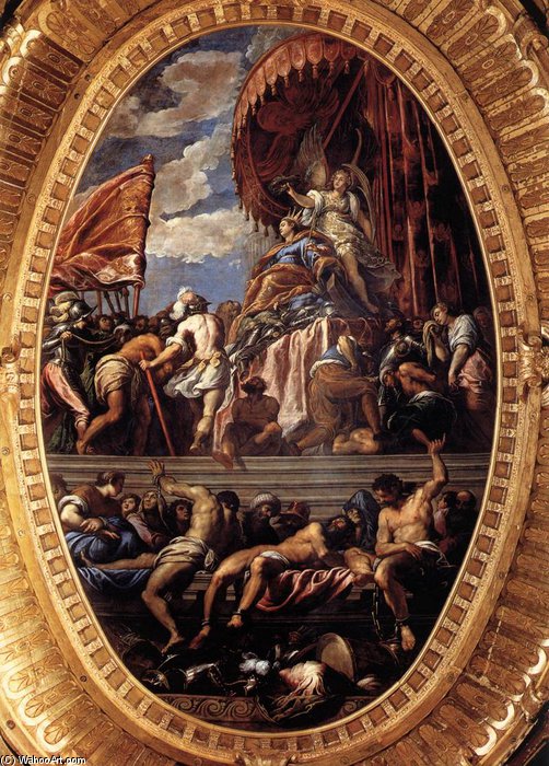 Wikioo.org - The Encyclopedia of Fine Arts - Painting, Artwork by Palma Giovane - Venice Crowned By Victory