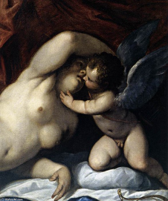 Wikioo.org - สารานุกรมวิจิตรศิลป์ - จิตรกรรม Palma Giovane - Venus And Cupid At Vulcan's Forge (detail)