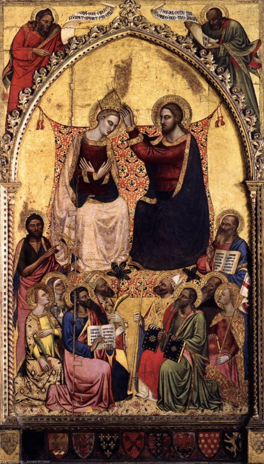 WikiOO.org - Enciklopedija dailės - Tapyba, meno kuriniai Jacopo Di Cione - Coronation Of The Virgin