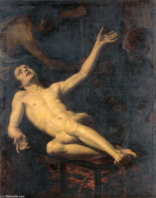 Wikioo.org - The Encyclopedia of Fine Arts - Painting, Artwork by Jacopo Vignali - The Martyrdom Of Saint Lawrence