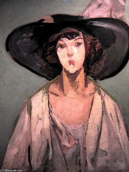 Wikioo.org - The Encyclopedia of Fine Arts - Painting, Artwork by Jacqueline Marval - Femme Au Chapeau