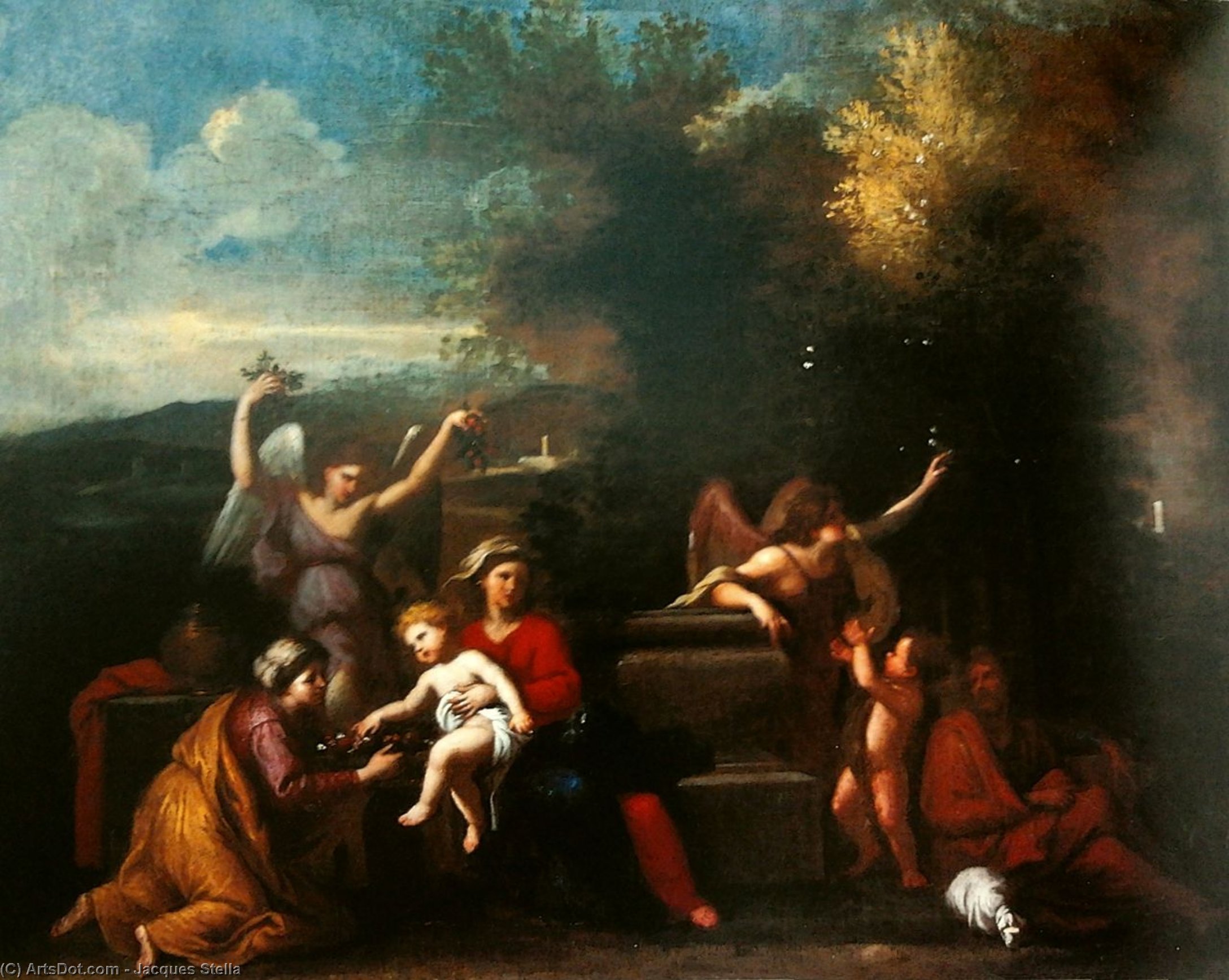 WikiOO.org - Encyclopedia of Fine Arts - Maľba, Artwork Jacques De Stella - Rest On The Flight Into Egypt