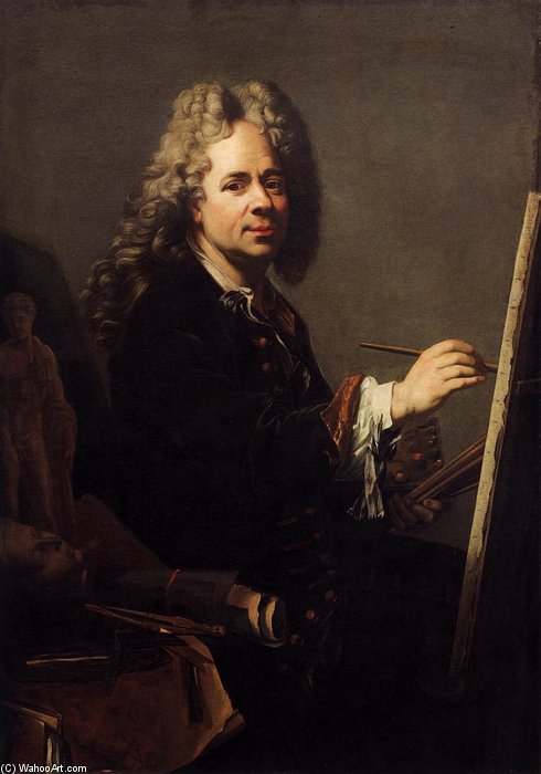 WikiOO.org - 백과 사전 - 회화, 삽화 Jacques Van Schuppen - Self-portrait Before The Easel