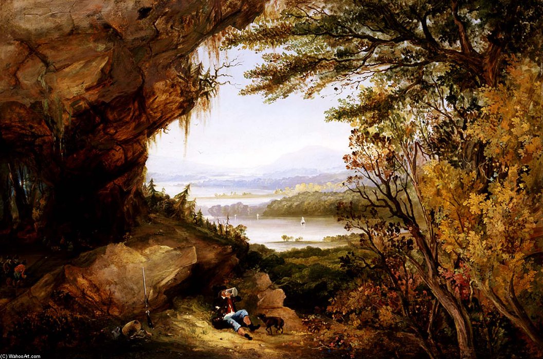 Wikioo.org - The Encyclopedia of Fine Arts - Painting, Artwork by James Hamilton - Scene On The Hudson