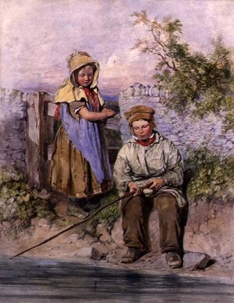 WikiOO.org - Εγκυκλοπαίδεια Καλών Τεχνών - Ζωγραφική, έργα τέχνης James Hardy Junior - The Young Anglers