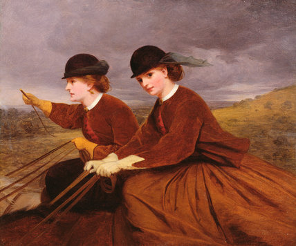 Wikioo.org - The Encyclopedia of Fine Arts - Painting, Artwork by James Hayllar - Two Ladies Riding Side-saddle