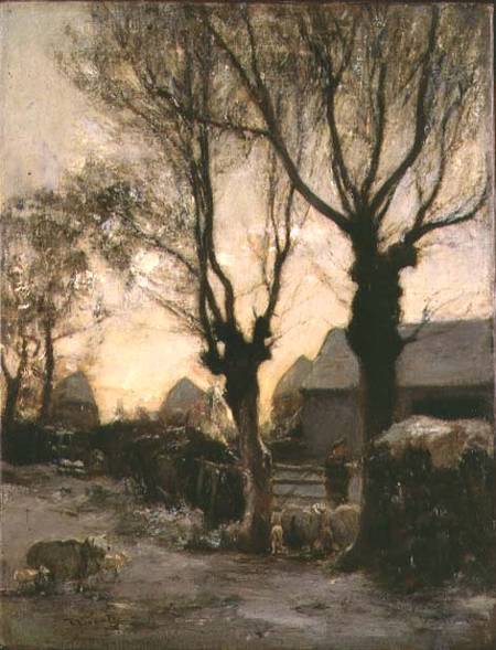 Wikioo.org - สารานุกรมวิจิตรศิลป์ - จิตรกรรม James Lawton Wingate - Farmyard In Winter