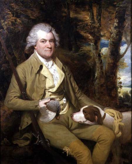 WikiOO.org - Encyclopedia of Fine Arts - Maalaus, taideteos James Miller - Portrait Of Squire Morland With His Gun And Dog
