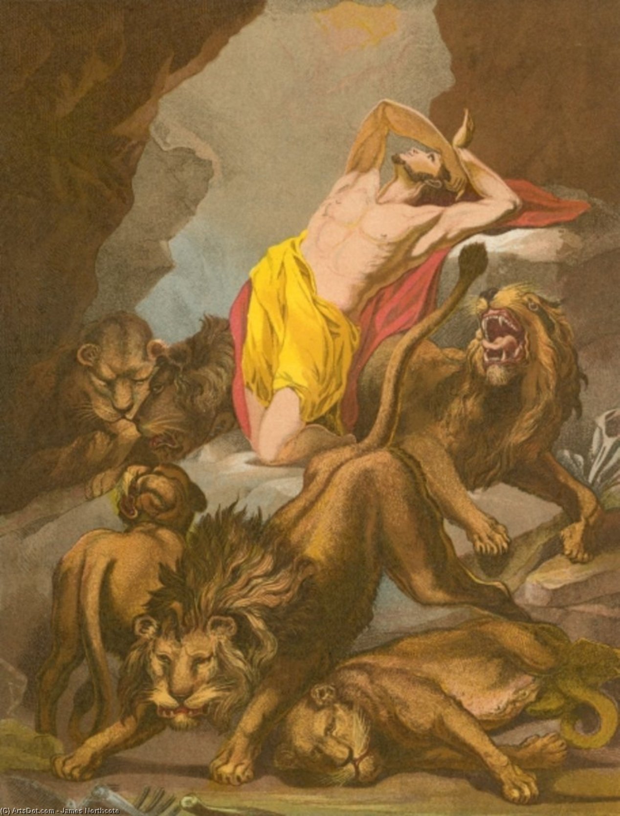 WikiOO.org - 百科事典 - 絵画、アートワーク James Northcote - ライオンのデンでダニエル