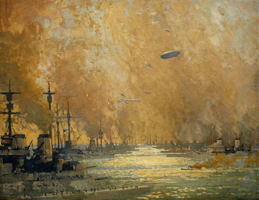 Wikioo.org - The Encyclopedia of Fine Arts - Painting, Artwork by James Paterson - The German Fleet After Surrender