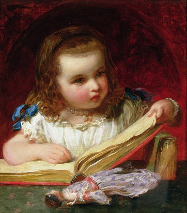 Wikioo.org – La Enciclopedia de las Bellas Artes - Pintura, Obras de arte de James Sant - una niña leyendo
