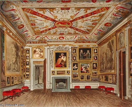 Wikioo.org – La Enciclopedia de las Bellas Artes - Pintura, Obras de arte de James Stephanoff - La Cámara de presencia, el Palacio de Kensington