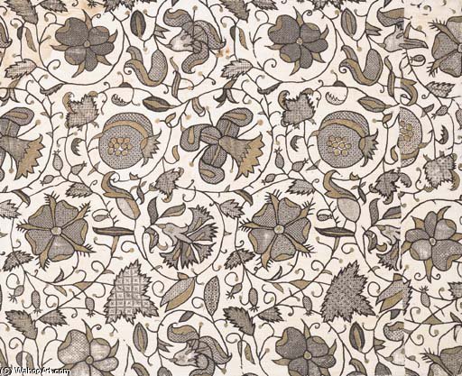 WikiOO.org - Encyclopedia of Fine Arts - Malba, Artwork James Stuart Park - A Fine Elizabethan Black-work Panel Of Linen