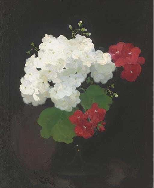 Wikioo.org - The Encyclopedia of Fine Arts - Painting, Artwork by James Stuart Park - Still Life Of Geraniums