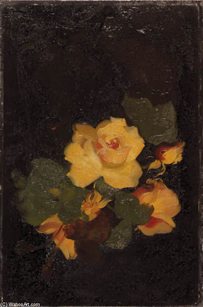 WikiOO.org - Encyclopedia of Fine Arts - Maľba, Artwork James Stuart Park - Yellow Roses