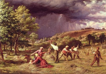 WikiOO.org - Enciclopédia das Belas Artes - Pintura, Arte por James Thomas Linnell - A Thunder Shower